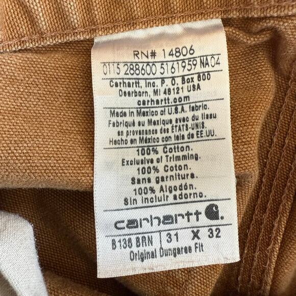 Carhartt Double Knee Carpenter Workwear Pants Dungaree Fit Mens 31x32 Thrashed - Picture 9 of 13